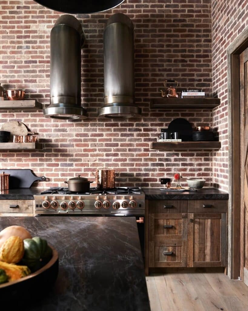 Rustic Exposed Brick and Copper