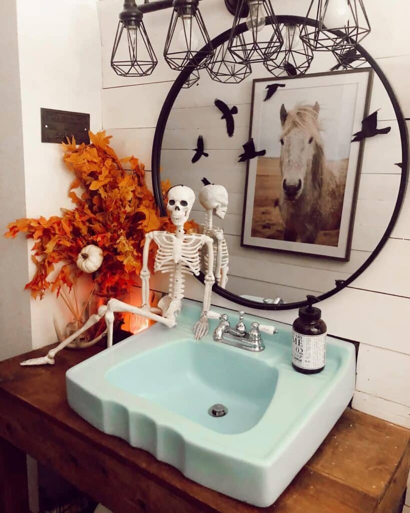 Rustic Farmhouse Fall Skeleton Vanity