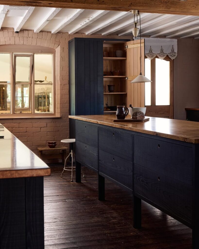Simple Exposed Brick Kitchen