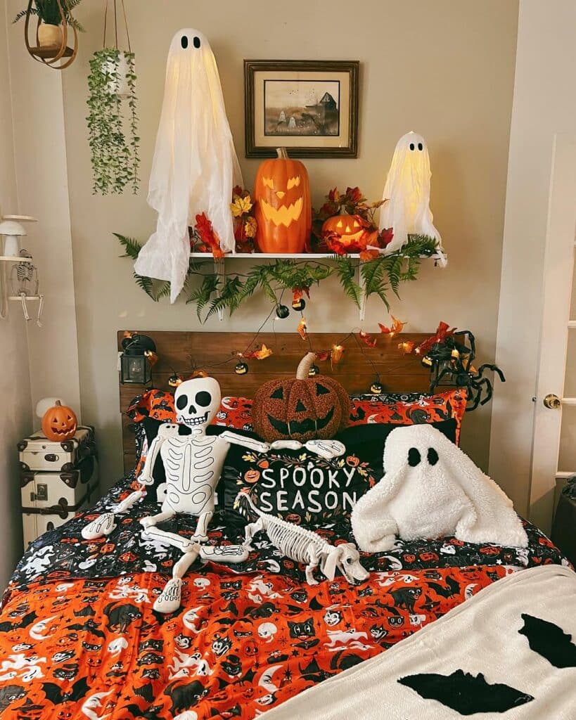 Skeleton Bed with Ghost Lights