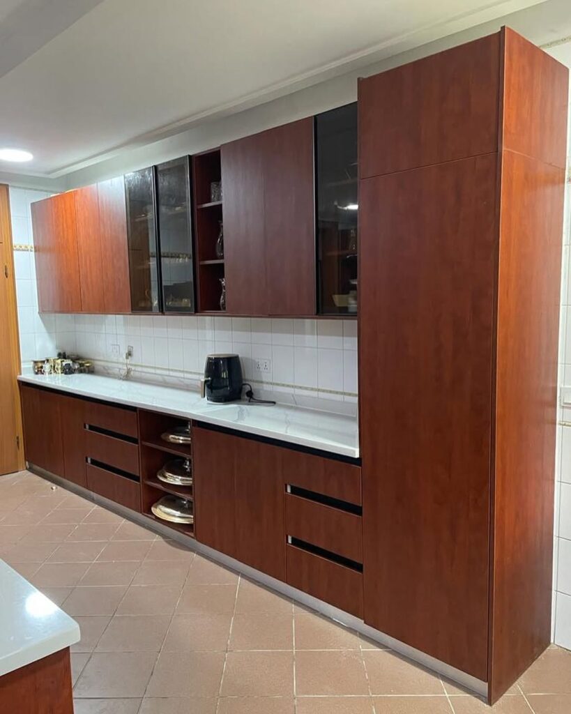 Vertical Closed Cherry Cabinets