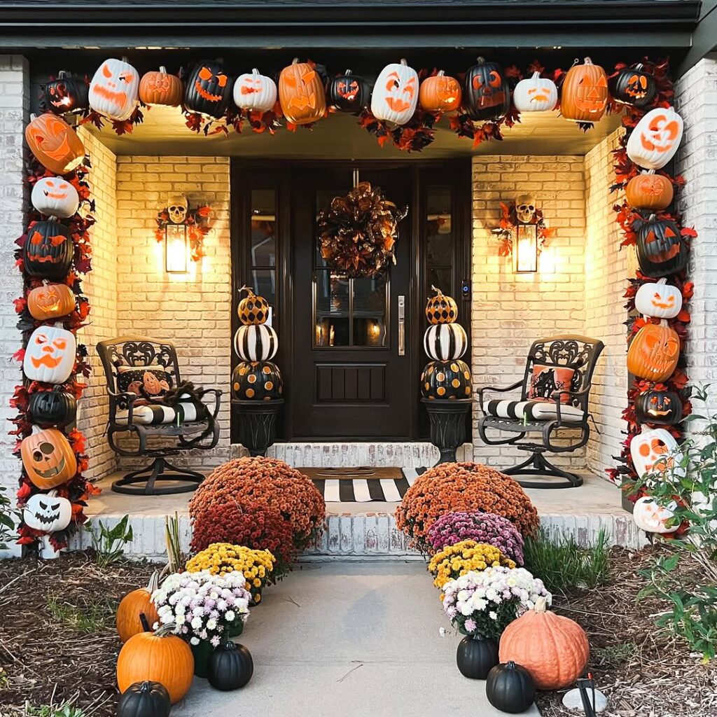 Walkway Porch Pumpkin Display