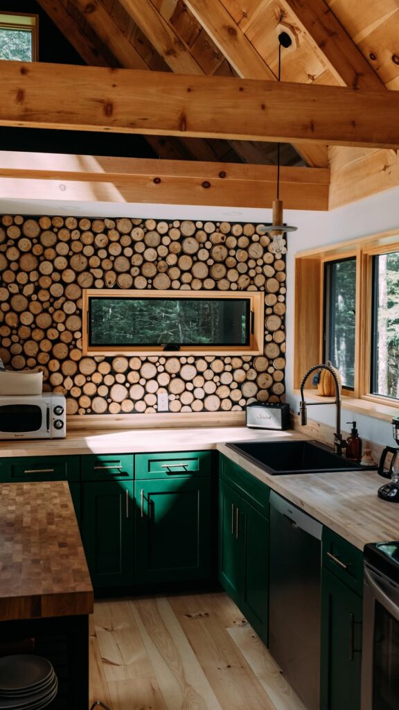 Woodland Kitchen with Log Slices