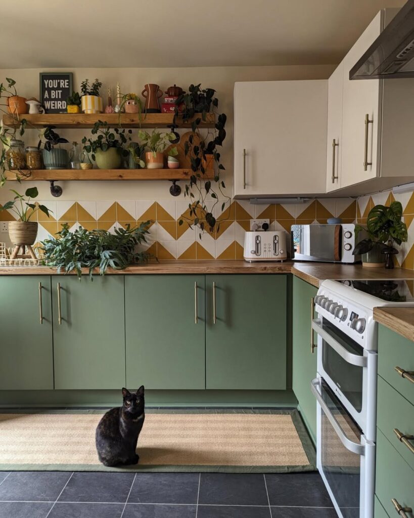 Botanical Mustard Pop Kitchen
