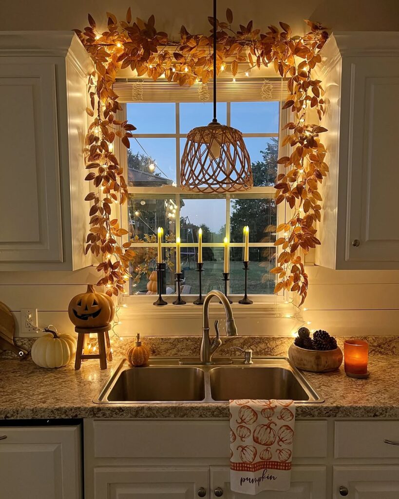Glowing Kitchen Window Garland