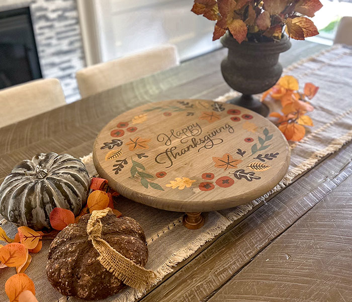 Hand-Painted Lazy Susan for Thanksgiving