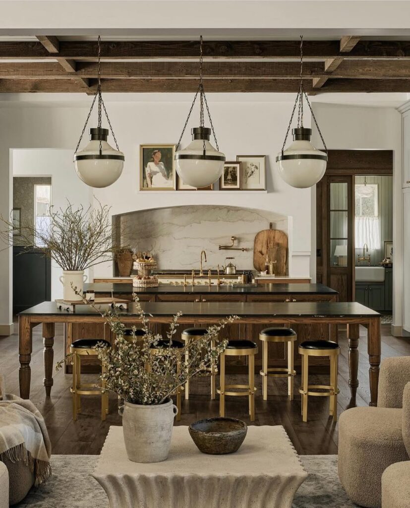 Kitchen with the Traditional Rustic Luxe Hearth Style