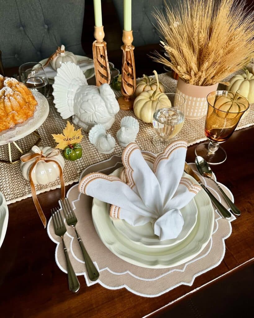 Neutral Harvest Turkey Tablescape
