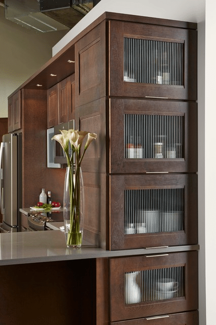 Patterned Glass Cabinets