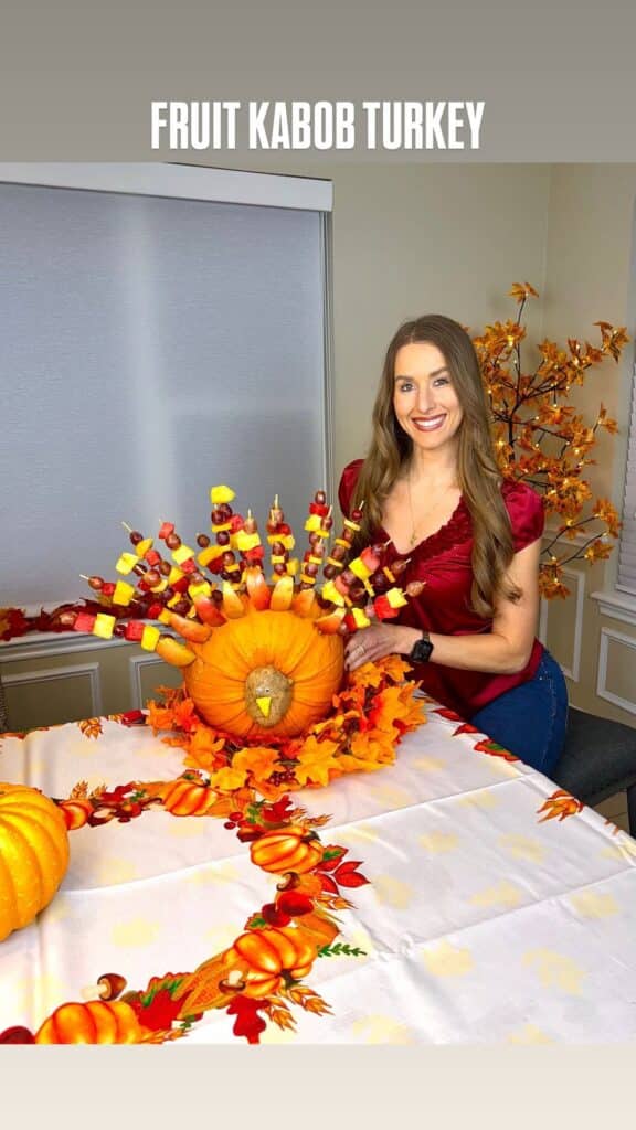 Pumpkin Turkey Fruit Kabob Centerpiece