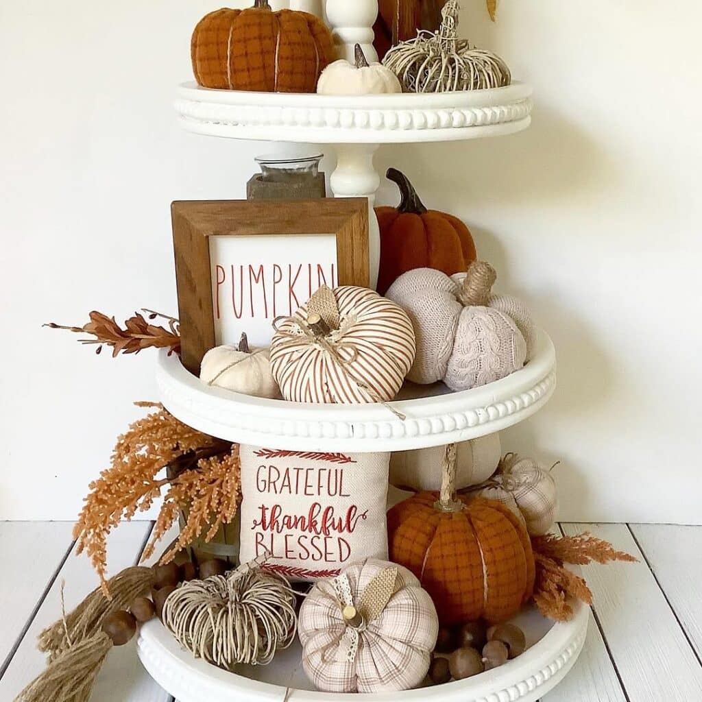 Three Tier Cottage Pumpkin Tray
