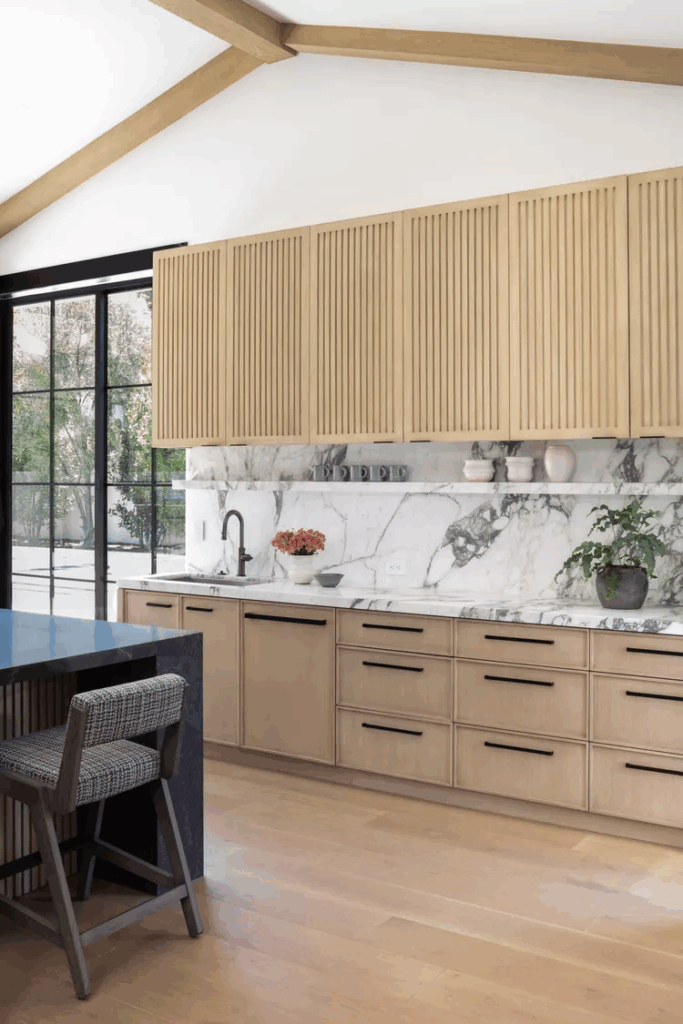 Wood Cabinetry with Fluting