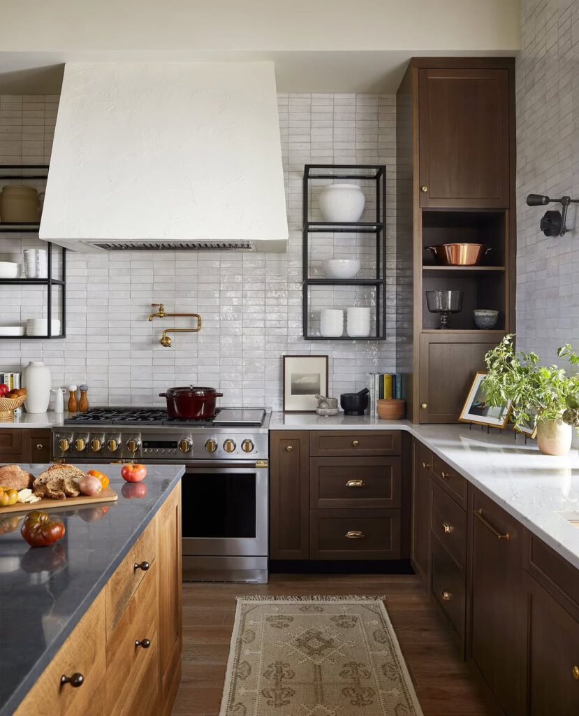 Espresso Cabinets with Warm Wood