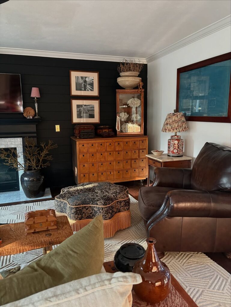 Rich-Toned Leather Armchair
