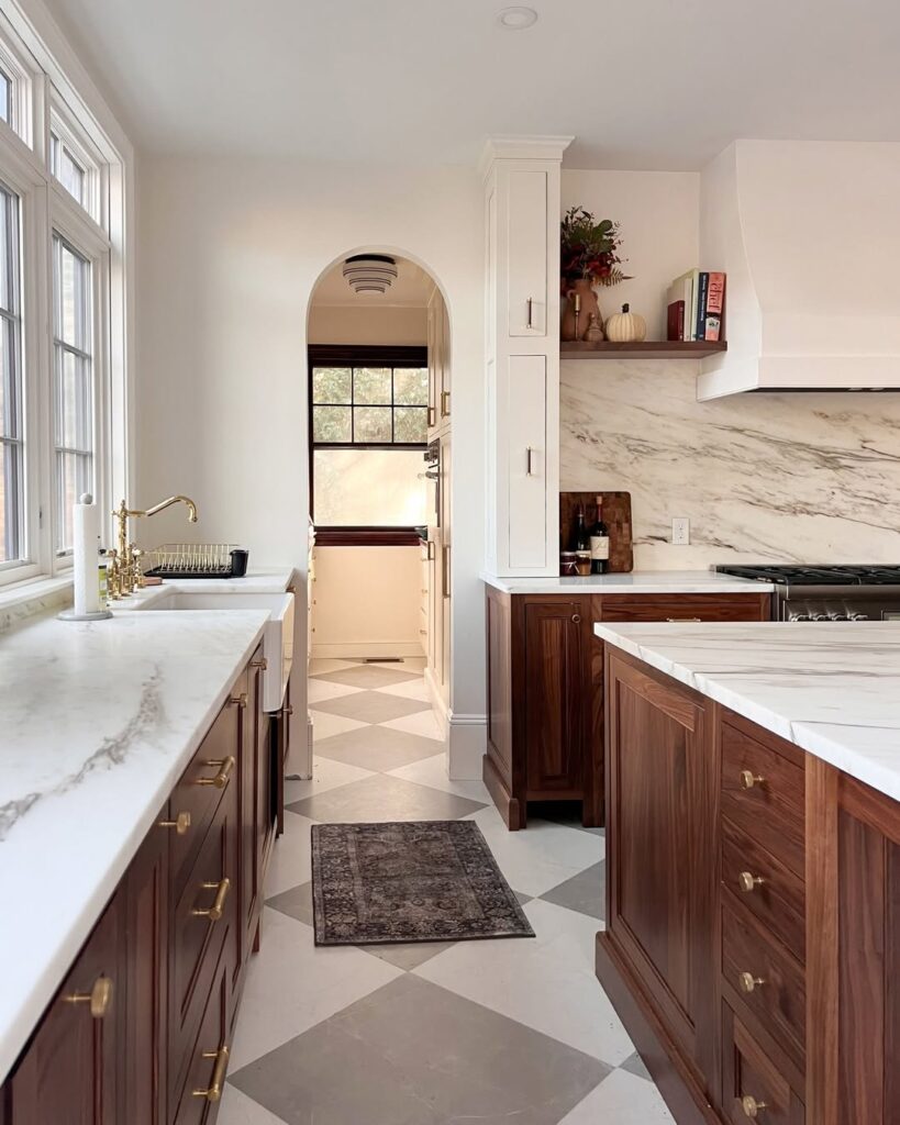 Walnut and Marble Cabinetry