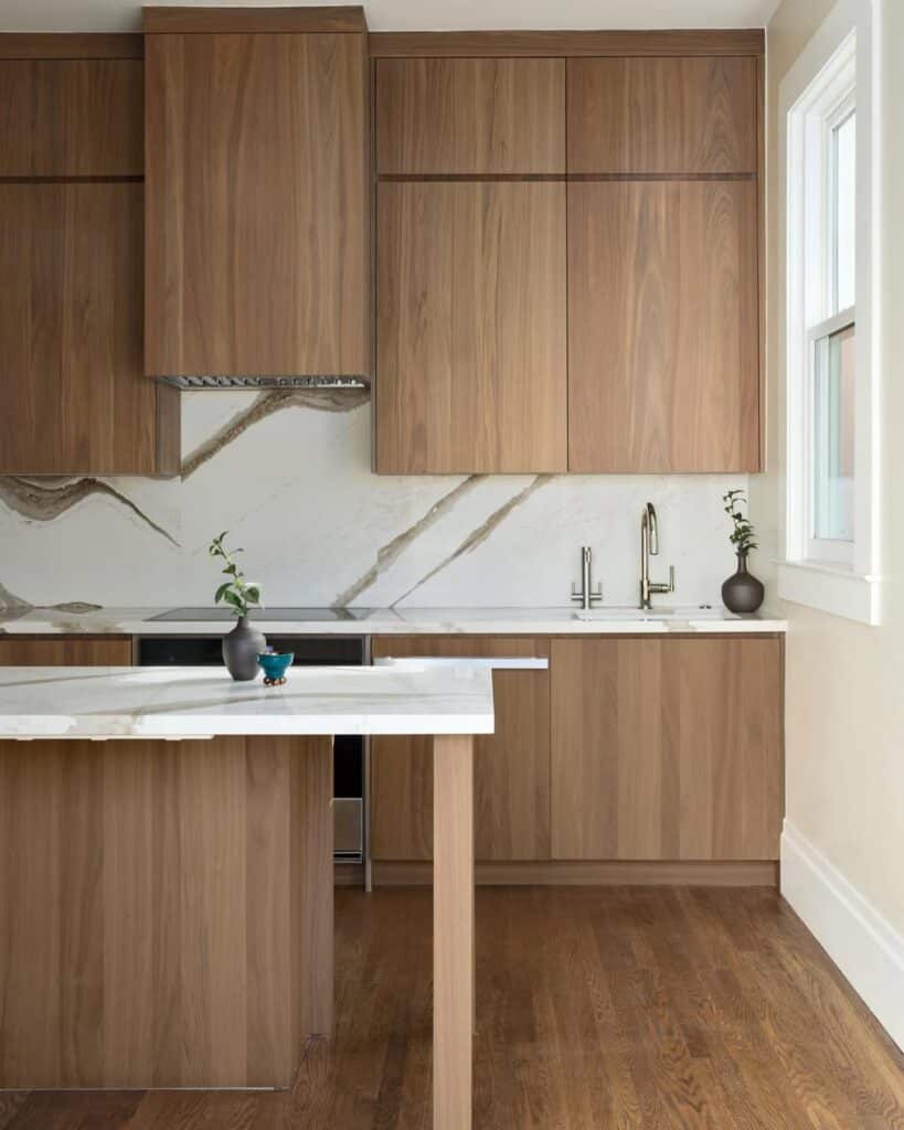 Walnut Cabinets Without Handles