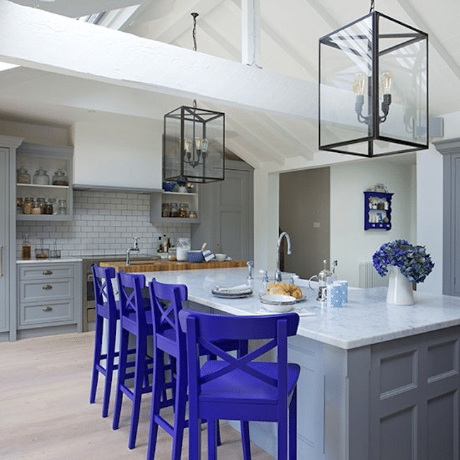 Grey Cabinetry with Color Accents