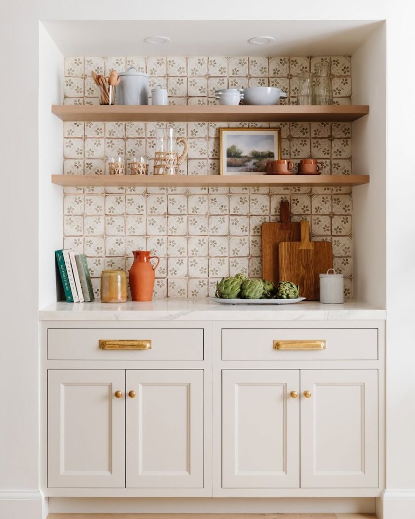 Cream Cabinets and Brass Hardware