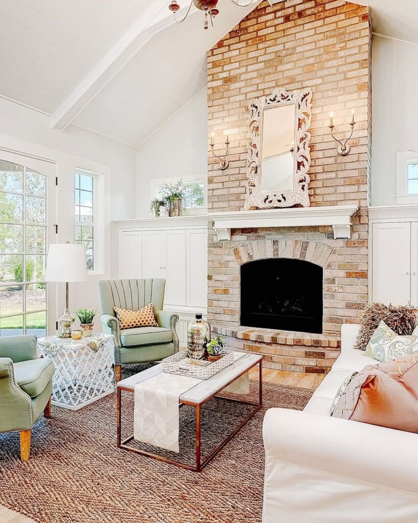 Light-Toned Arched Cottage Hearth