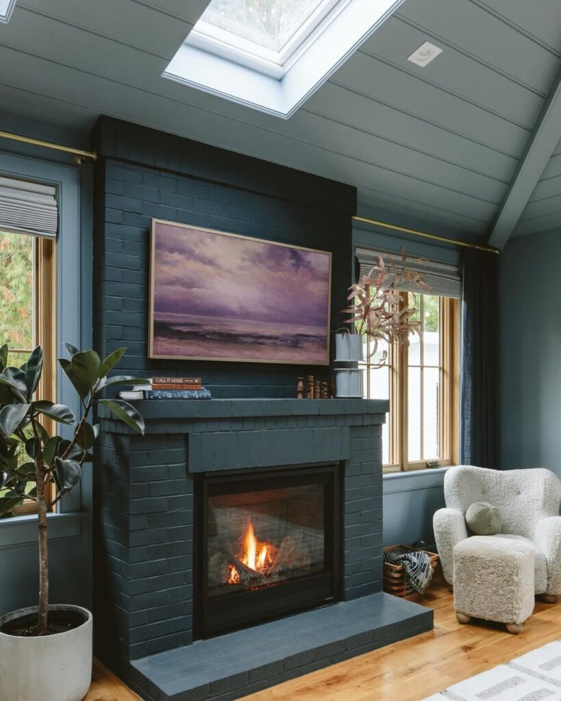 Modern Charcoal Brick Hearth