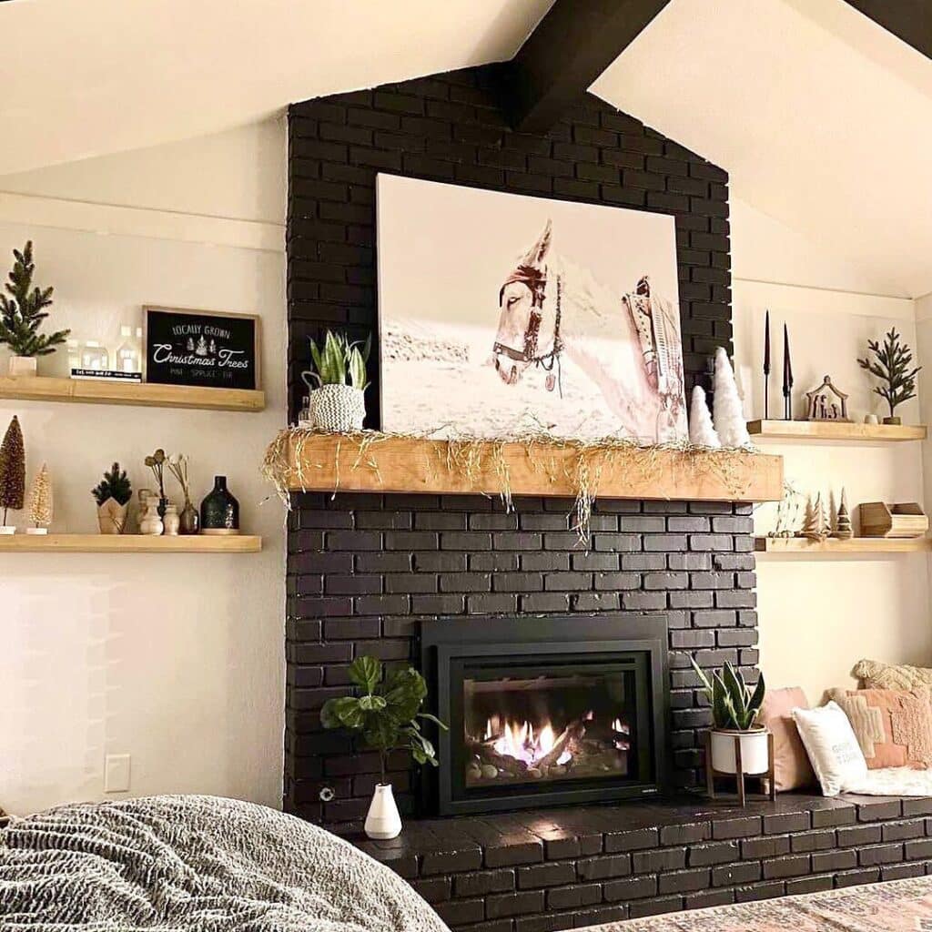 Moody Hearth with a Warm Black Accent