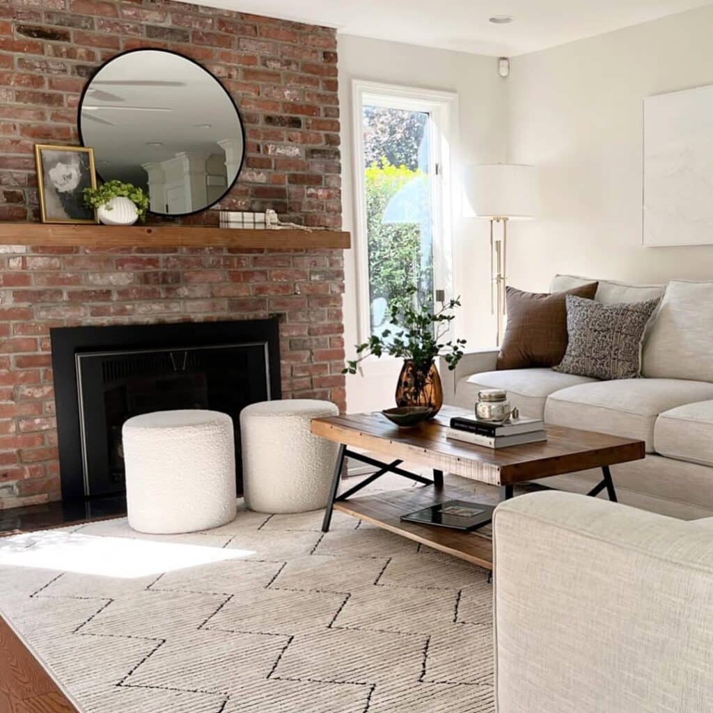 Refreshed Modern Brick Hearth