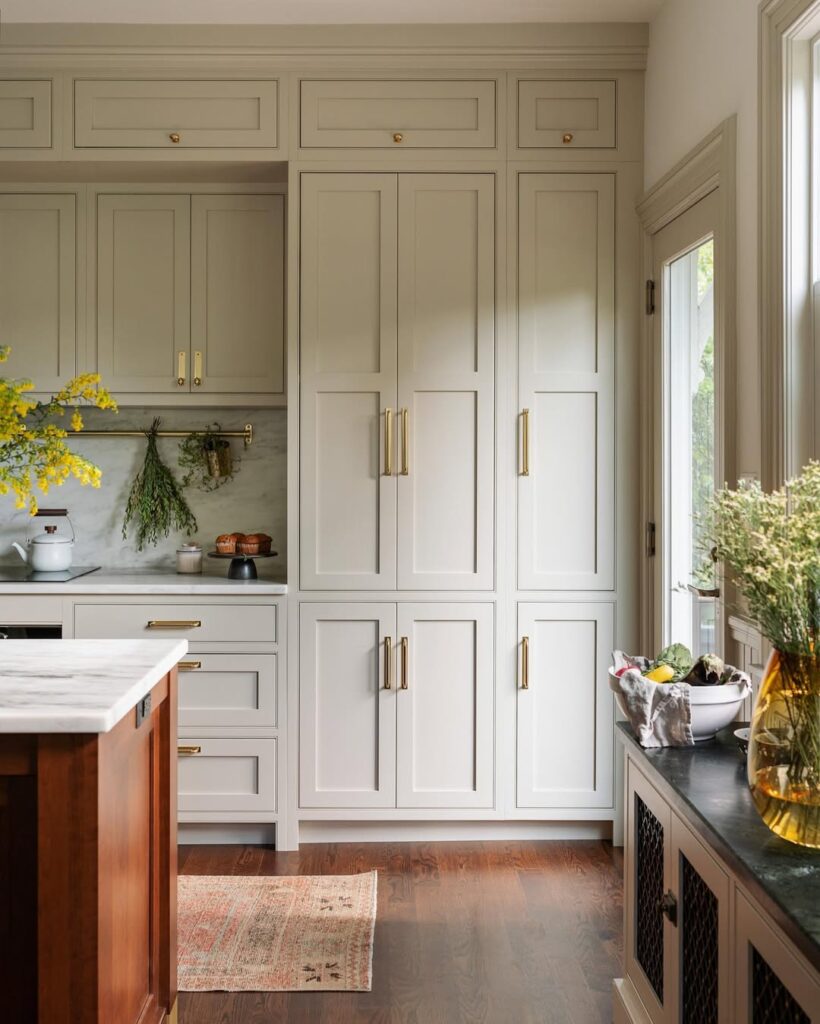 Vertical Storage Cream Cabinets