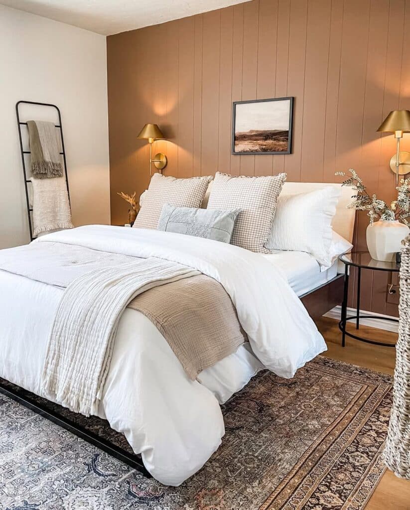 Brass Sconces on Clay Walls