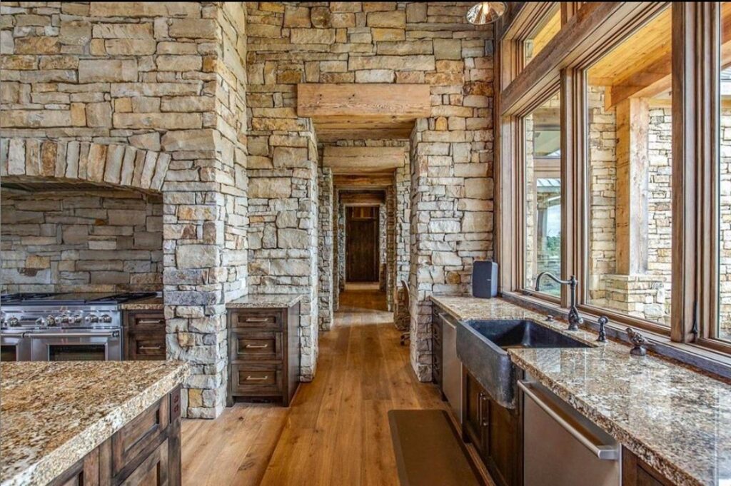 Granite Countertops with Stone Backsplash