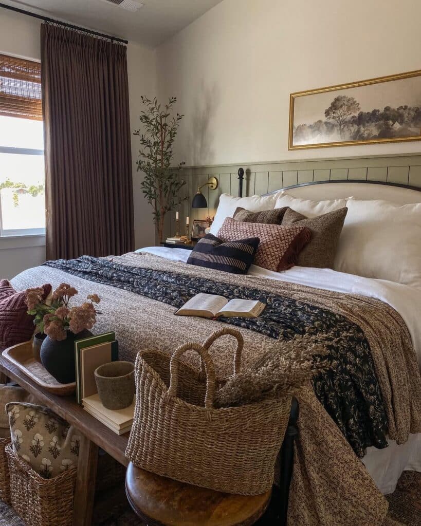 Rustic Olive Wainscoting