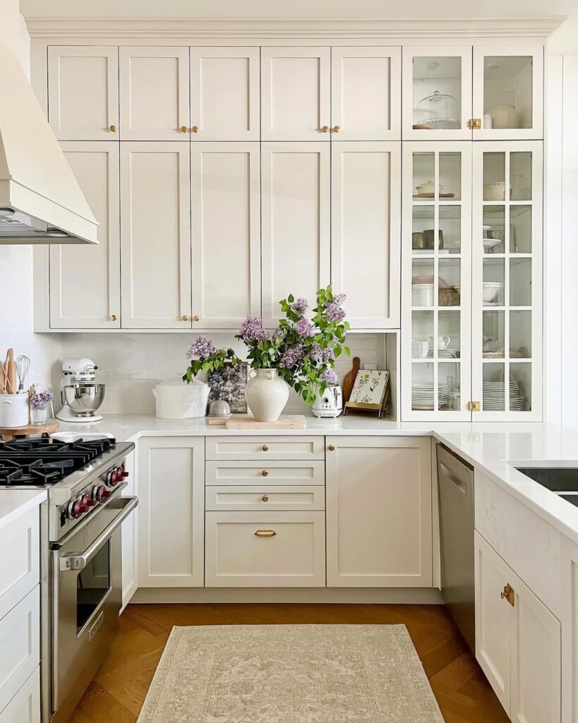 Warm Creamy White Cabinets
