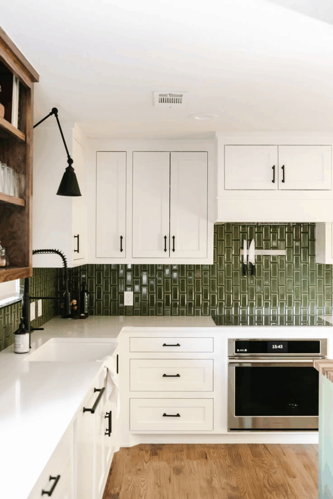 White Cabinetry with a Bold Backsplash