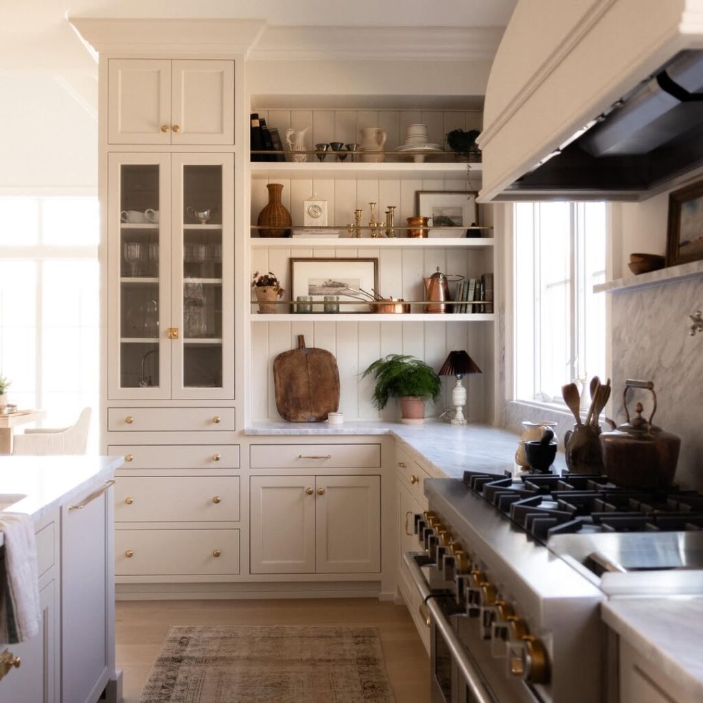White Cabinets and Open Shelves