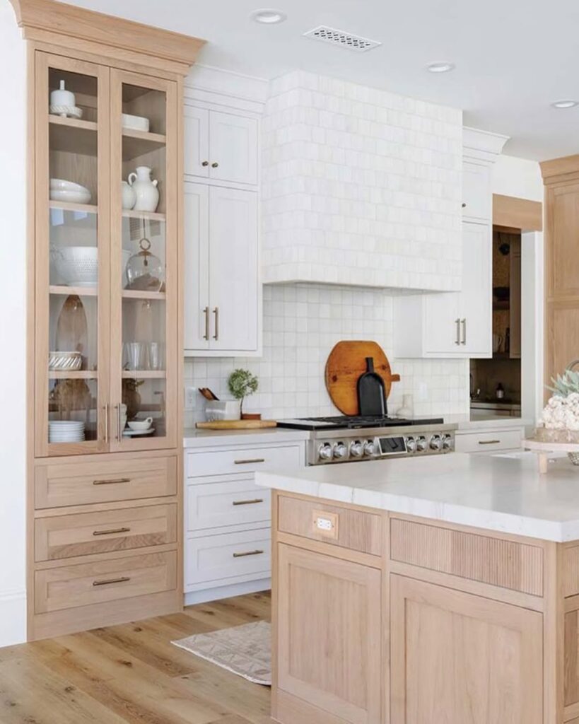 White Cabinets Wood Accents
