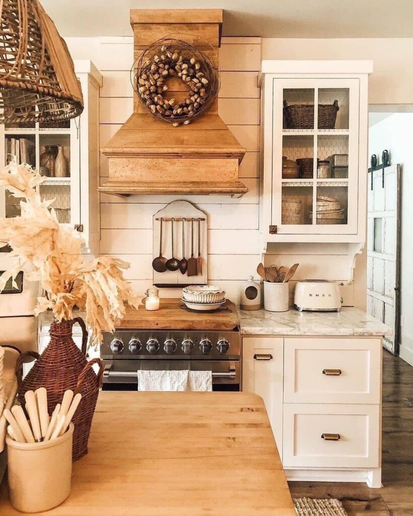 Woven Details and a Wood Range Hood