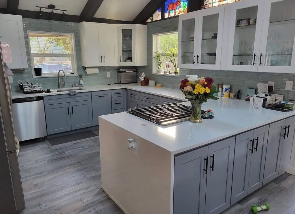 Grey and White Two-Tone Cabinets