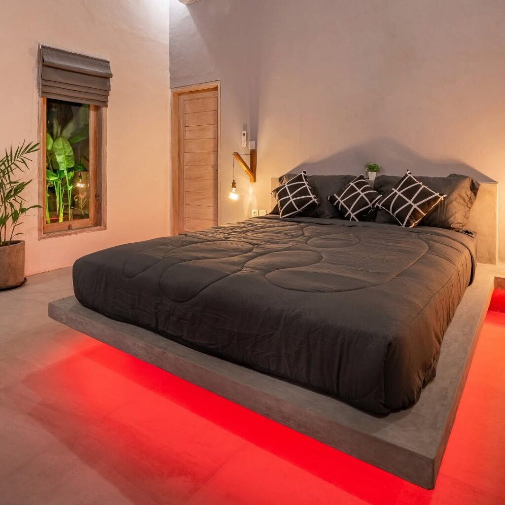 Red Underglow Floating Bed