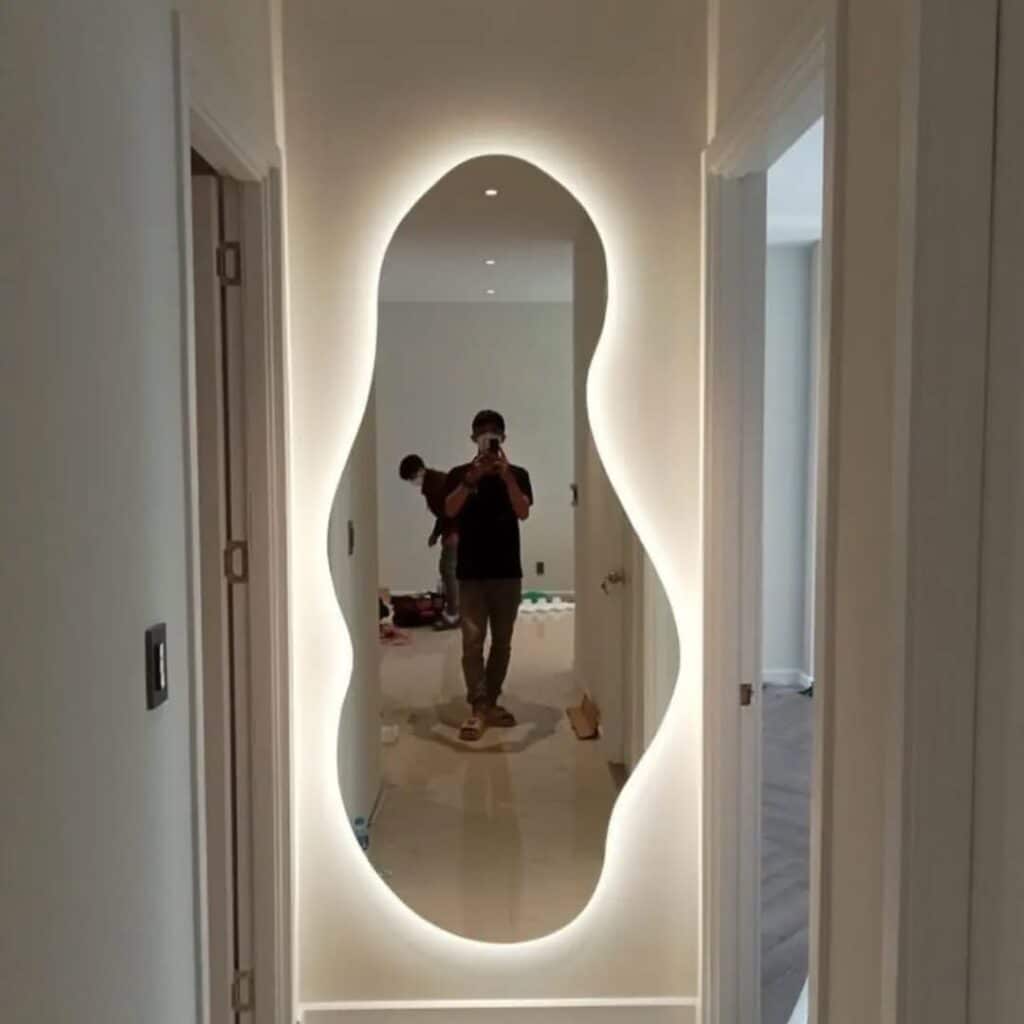 Sculpted Glow Wall Mirror