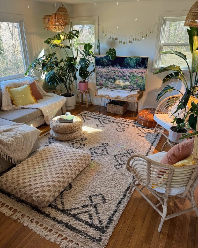 Sunlit Boho Living Room