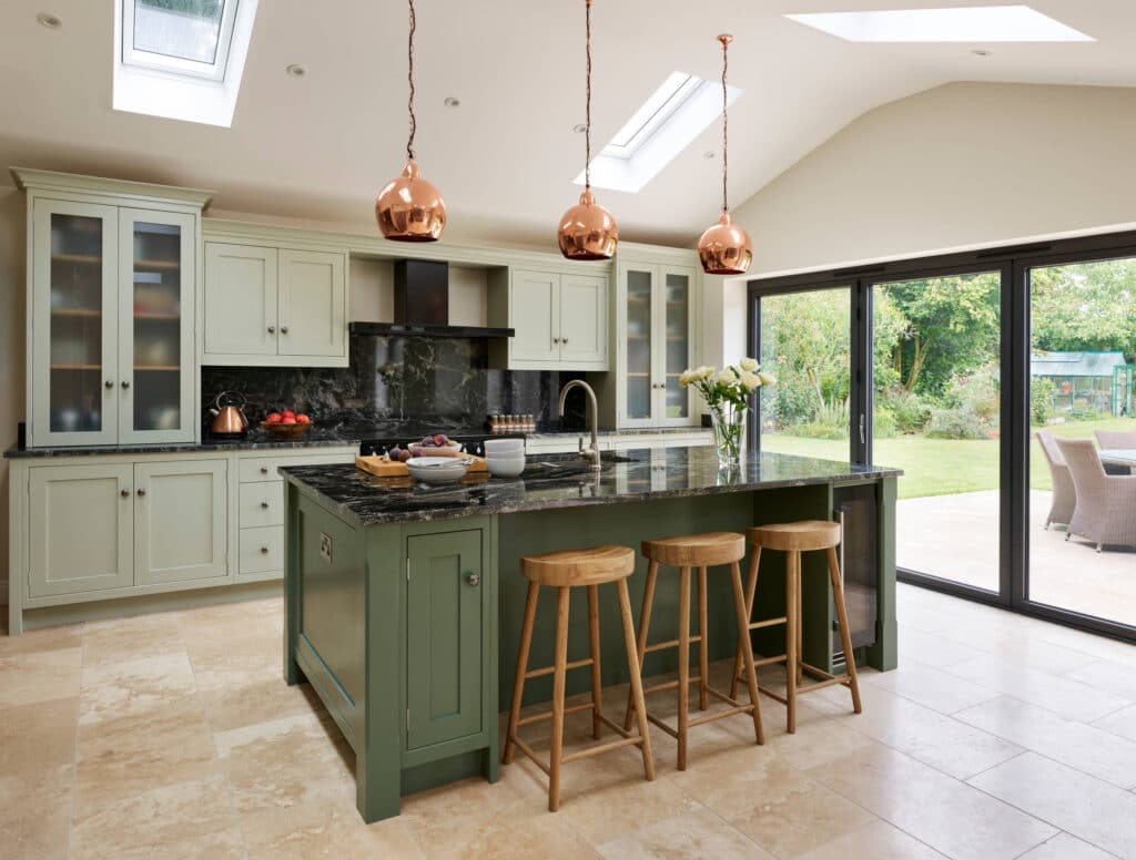 Dark Green Kitchen Island