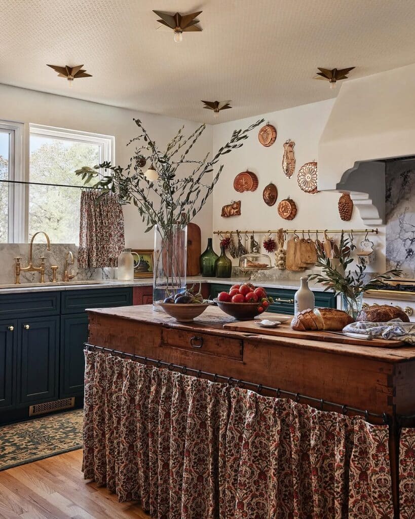 Fabric Skirts for Kitchen Islands