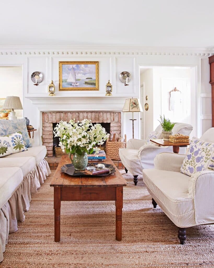 French Cottage Brick Hearth