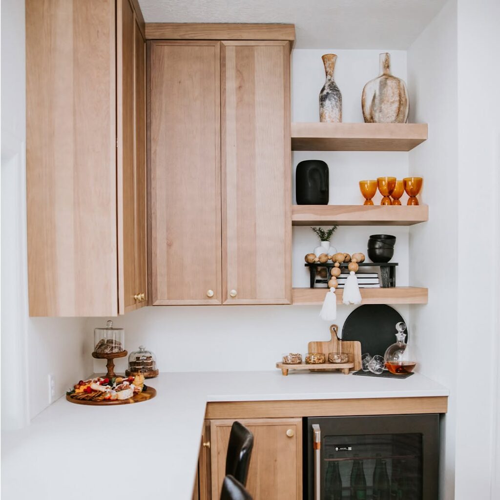 Hickory Accent Open Shelving