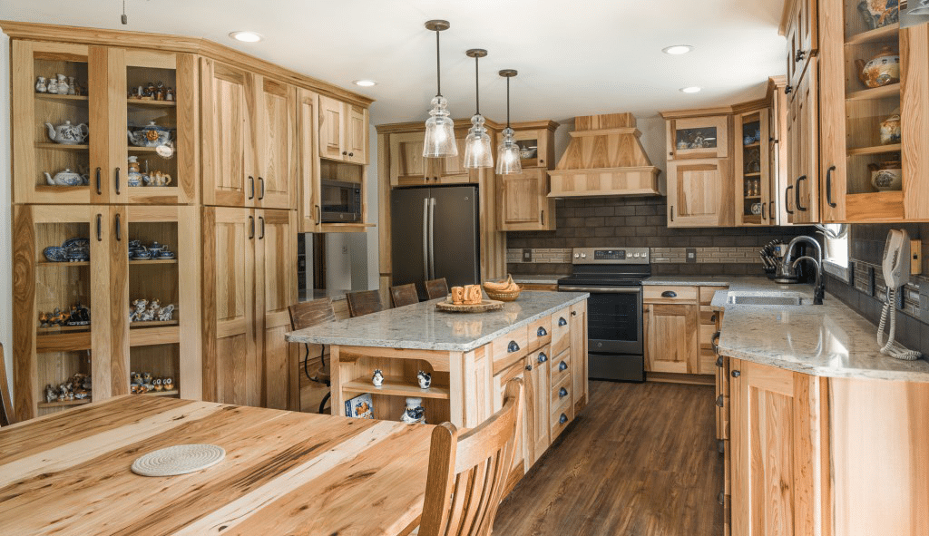 Hickory Cabinets Mixed Material Counters