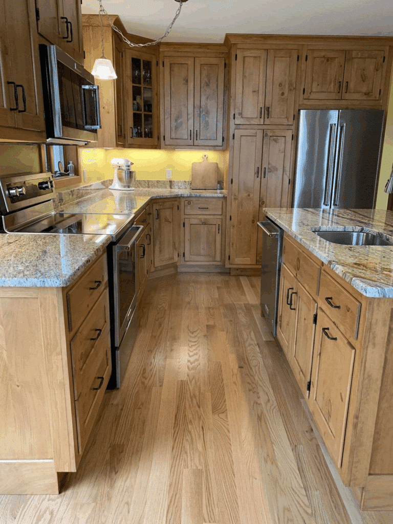 Hickory Cabinets With Vertical Grain