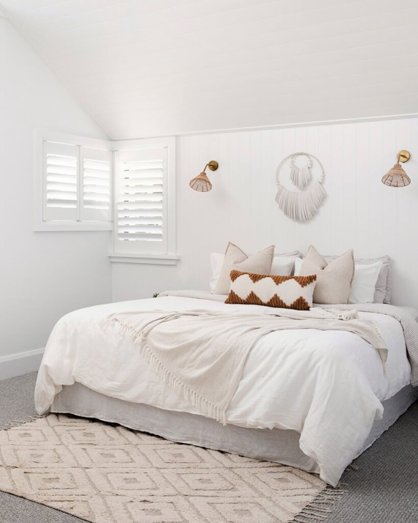 White Tribal Minimal Bedroom