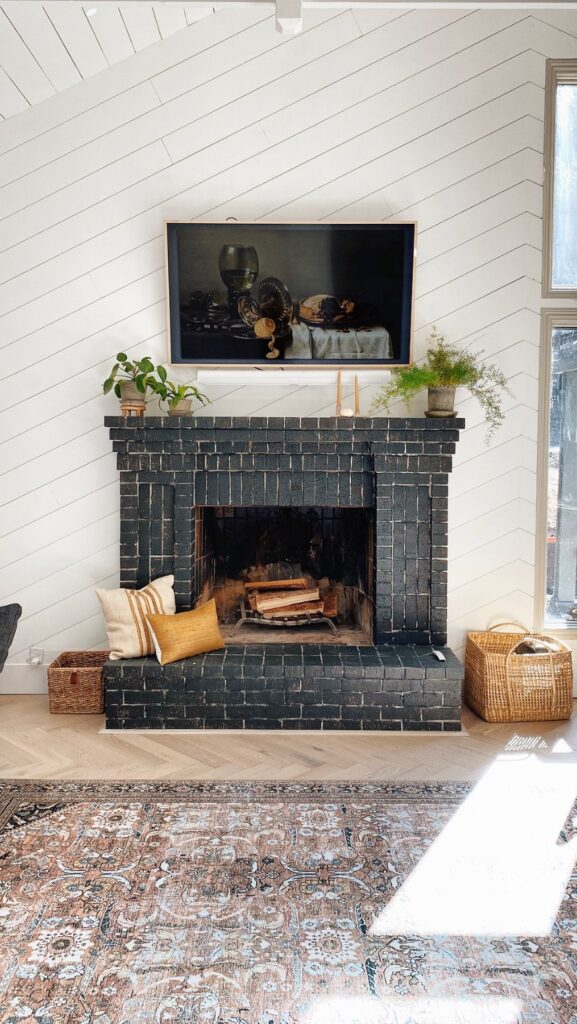 Contemporary Charcoal Brick Hearth