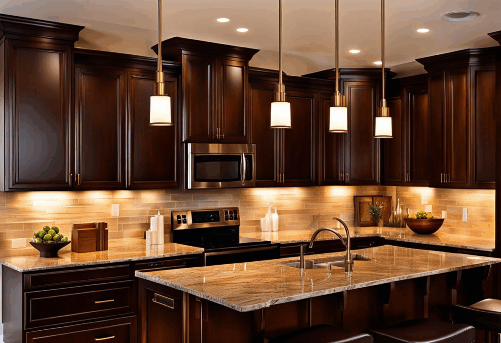 Dark Cabinetry and Integrated Lighting