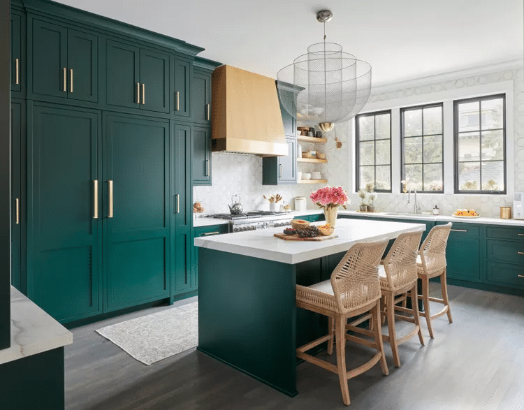 Emerald Cabinetry to the Ceiling