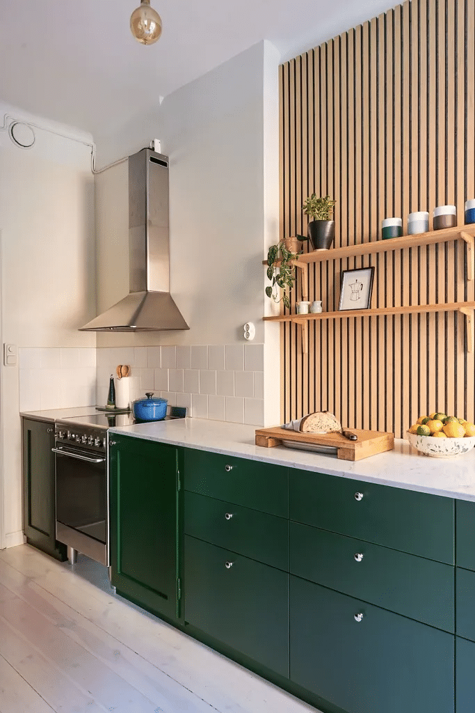Emerald Green Kitchen Accent Wall